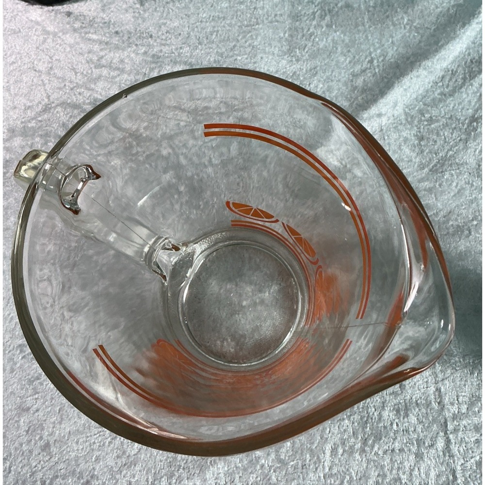 VTG  MCM Libbey Glassware Crisa Pitcher Orange Juice Glass  50's Style Fruit - Picture 8 of 9